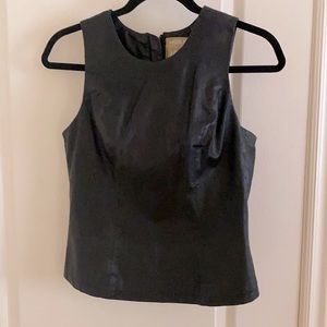 Faux leather chic top